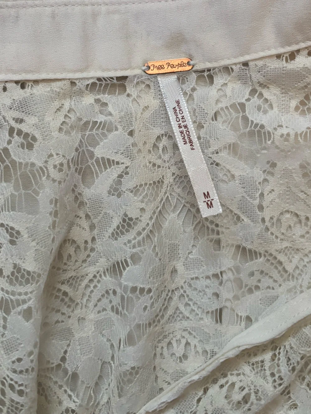 Free People Lace Tie Front Blouse size M